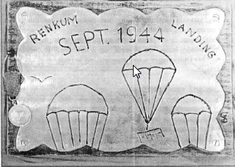 Luchtlandingen september 1944 Gravure in munitiehuls door G v.d. Schouw