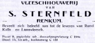 Een Renkumse Sternfeld in Wageningen 3 Vleeschhouwerij Sternfeld Advertentie