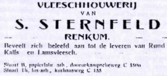 Vleeschhouwerij Sternfeld Advertentie