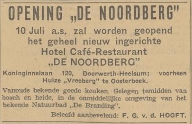 Hotel De Noordberg, Koninginnelaan Heelsum 2 1947